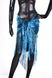 velvet hip scarf blue