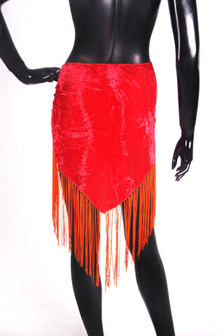 velvet hip scarf red