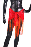 velvet hip scarf red