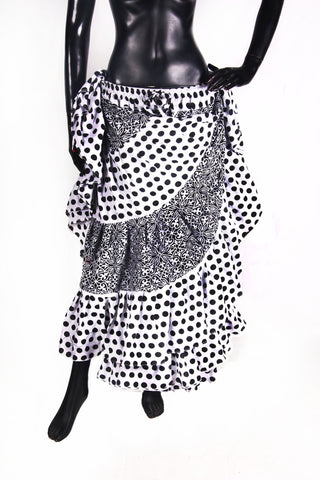 Black/white fusion Block Print skirt 25yards