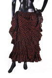 Polka Dot Block Print Skirt Chocolate Brown