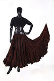 Polka Dot Block Print Skirt Chocolate Brown