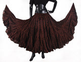 Polka Dot Block Print Skirt Chocolate Brown