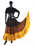 Jaquard bindi skirt black /Brown/Yellow Mustard