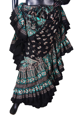 Block print Skirt New Collection 2018 Green /Turquoise