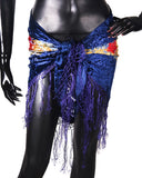 velvet hip scarf Tye Dye Blue