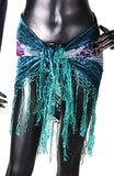 velvet hip scarf Tye Dye Sea Green