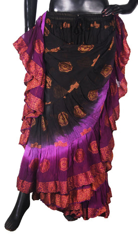 Jaquard bindi Skirt Black/magenta