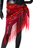 Velvet Embroidery Hipscarf Red