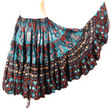 Digital print Skirt  Black /Turquoise