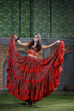 Block print beauty choli/halter top Red