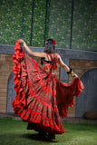Block print beauty choli/halter top Red