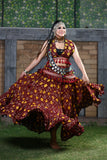 Block print Jaipur Choli/halter top burgundy