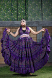 Block print beauty choli/halter top purple