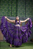 Block print beauty choli/halter top purple