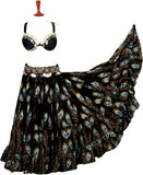 Block print skirt peacock