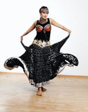 Black lace skirt with silver border