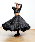 Block print skirt geometric pattern design black/silver