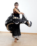 Black lace skirt with silver border