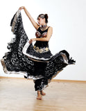 Black lace skirt with silver border