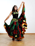 Block print skirt tie dye Beauty 4 Border skirt multi with gold border