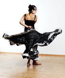 Black lace skirt with silver border