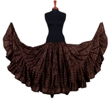 Block print assuit skirt brown/gold in polyester