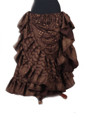 Block print assuit skirt brown/gold in polyester