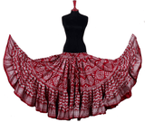 Block print assuit skirt burgundy/silver in polyester