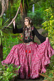 Block print Assuit pattern skirt pink/silver
