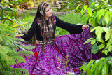 Block print Assuit pattern skirt purple/silver