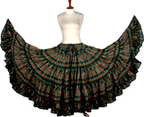 Block print skirt beauty skirt dark green