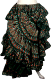Block print skirt beauty skirt dark green