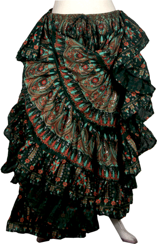 Block print skirt beauty skirt dark green