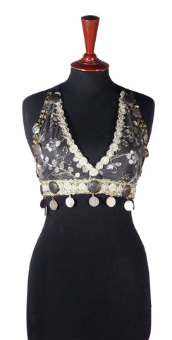 Tribal Coin Halter Top
