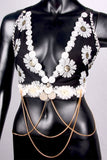 Halter Top Black/White/Gold