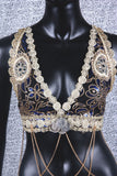 Halter Top Blue/Gold
