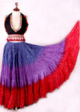 Lurex skirt red/purple/blue