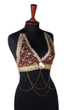 Halter Top Burgundy Gold