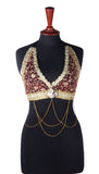 Halter Top Burgundy Gold