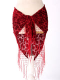 Burnout velvet hip scarf burgundy