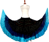 Lurex 3Tone Skirt Black/Blue/Turquoise