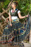 Digital print skirt blue ocean