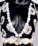 Halter Top Black/White/Gold