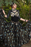 Block print skirt peacock