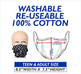 Face cloth mask assuit black silver
