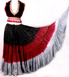 Lurex 3Tone Skirt Black/Burgundy/Grey