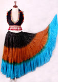 Lurex 3Tone Skirt Black/Gold/Turquoise