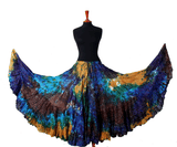 Lurex Marble Tye Dyed Batik skirt Gold, blue,turquoise