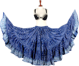 Jodha Maharani Skirt blue cotton